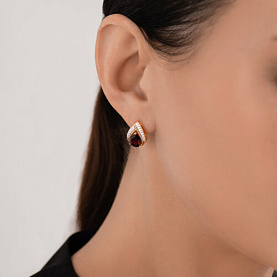 Серьги SOKOLOV - Серебро 925, Гранат, Фианит (арт. 92023140)