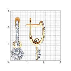 Серьги SOKOLOV - Золото 585, Фианит (арт. 029846)