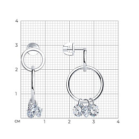 Серьги SOKOLOV - Серебро 925, Фианит (арт. 94025601)