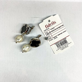 Серьги Фиделис - Прочие материалы, Агат, Жемчуг культивированный (арт. ISL-SV10EAcleverAgbk-Rd)