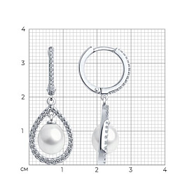 Серьги SOKOLOV - Серебро 925, Жемчуг культивированный, Фианит (арт. 92022916)
