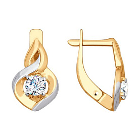 Серьги SOKOLOV - Золото 585, Фианит (арт. 028063)