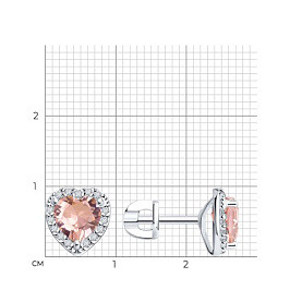 Серьги SOKOLOV - Серебро 925, Синтетический ситалл , Фианит (арт. 92022926)