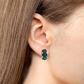 Серьги Аквамарин - Серебро 925, Агат (арт. 4429509.5)