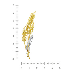 Брошь Кабаровских - Серебро 925, Фианит (арт. 5-213-7987)