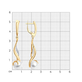 Серьги SOKOLOV - Серебро 925, Жемчуг культивированный, Фианит (арт. 93020788)