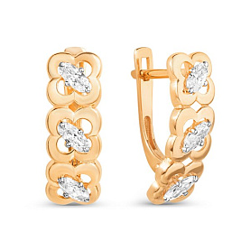 Серьги ЮФ Династия - Золото 375, Фианит (арт. 022992-5102)