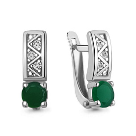 Серьги Аквамарин - Серебро 925, Агат, Фианит (арт. 4796909А.5)