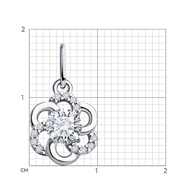 Подвеска SOKOLOV - Серебро 925, Фианит (арт. 94031381)