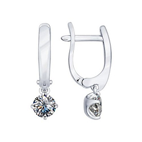Серьги SOKOLOV - Серебро 925, Фианит (арт. 94021940)