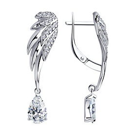 Серьги SOKOLOV - Серебро 925, Фианит (арт. 94025020)