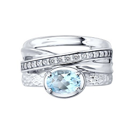 Кольцо SOKOLOV - Серебро 925, Топаз, Фианит (арт. 92014955)