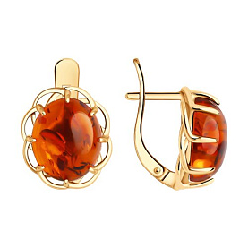 Серьги SOKOLOV - Серебро 925, Янтарь (арт. 83020366)