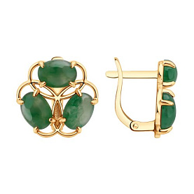 Серьги SOKOLOV - Серебро 925, Жадеит (арт. 83020504)