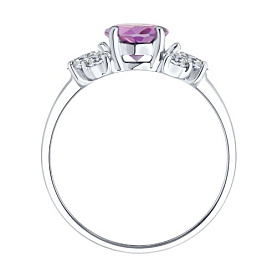 Кольцо SOKOLOV - Серебро 925, Аметист, Фианит (арт. 92014664)