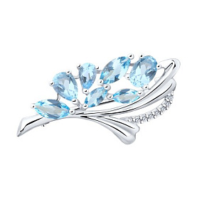 Брошь Diamant - Серебро 925, Топаз (арт. 94-340-00528-1)