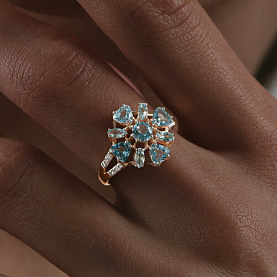 Кольцо Diamant - Золото 585, Топаз, Фианит (арт. 51-310-02436-1)