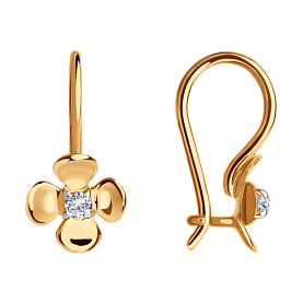 Серьги Diamant - Золото 585, Фианит (арт. 51-120-01493-1)