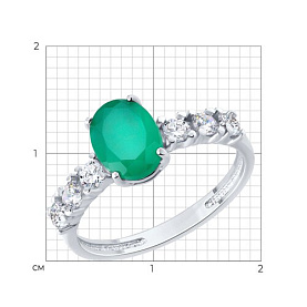 Кольцо SOKOLOV - Серебро 925, Агат, Фианит (арт. 92014607)