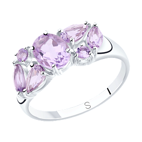 Кольцо SOKOLOV - Серебро 925, Аметист (арт. 92011807)