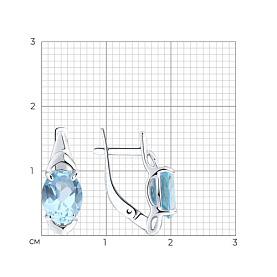 Серьги Diamant - Серебро 925, Топаз (арт. 94-320-00627-1)