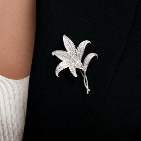 Брошь SOKOLOV - Серебро 925, Фианит (арт. 94049022)