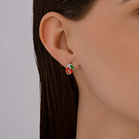 Серьги Diamant - Серебро 925, Фианит, Эмаль (арт. 94-120-02200-1)