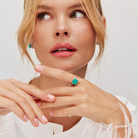 Кольцо POKROVSKY - Серебро 925, Горный хрусталь, Фианит (арт. 1101600-05675)