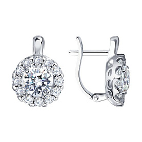 Серьги SOKOLOV - Серебро 925, Фианит (арт. 94025223)