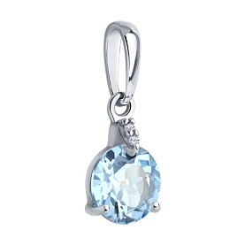 Подвеска SOKOLOV - Серебро 925, Топаз (арт. 92030776)