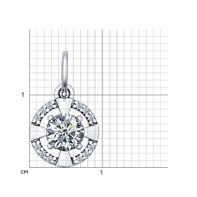 Подвеска SOKOLOV - Серебро 925, Фианит (арт. 94031344)