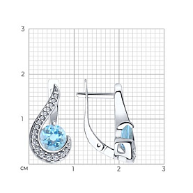 Серьги SOKOLOV - Серебро 925, Топаз, Фианит (арт. 92022080)