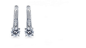 Серьги Platinum Lab. - Платина 950, Бриллиант (арт. ПС-032-01)