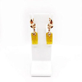 Серьги Максипром - Серебро 925, Янтарь (арт. 220 1101 204)