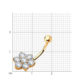 Пирсинг SOKOLOV - Серебро 925, Фианит (арт. 93060005)