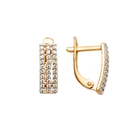 Серьги ЮФ Династия - Золото 585, Фианит (арт. 000872-1102)