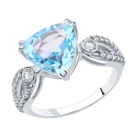 Кольцо Diamant - Серебро 925, Топаз, Фианит (арт. 94-310-00652-1)