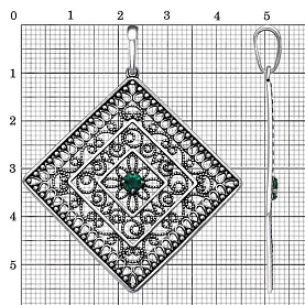 Подвеска Красная пресня - Серебро 925, Синтетическая шпинель (арт. 53815254-7)