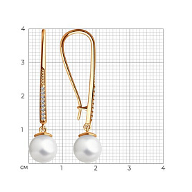 Серьги SOKOLOV - Серебро 925, Жемчуг синтетический, Фианит (арт. 93021189)