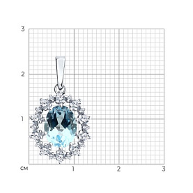Подвеска Diamant - Серебро 925, Топаз, Фианит (арт. 94-330-02042-1)