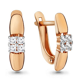 Серьги Аквамарин - Золото 375, Фианит (арт. 46116.8)