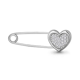 Булавка Аквамарин - Серебро 925, Фианит (арт. 77508А.5)