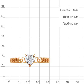 Кольцо Аквамарин - Серебро 925, Фианит (арт. 650214.6)