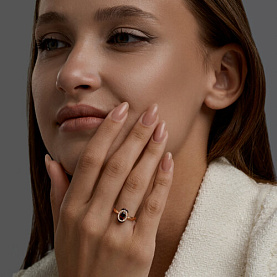 Кольцо SOKOLOV - Серебро 925, Гранат, Фианит (арт. 92014905)