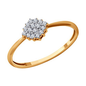 Кольцо SOKOLOV - Золото 375, Фианит (арт. 019279-4)