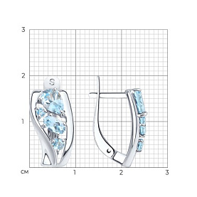 Серьги SOKOLOV - Серебро 925, Топаз (арт. 92021807)