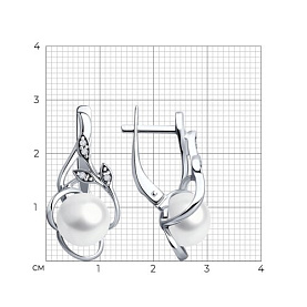 Серьги SOKOLOV - Серебро 925, Жемчуг культивированный, Фианит (арт. 92022999)