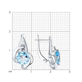 Серьги Diamant - Серебро 925, Топаз (арт. 94-320-00606-1)