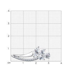 Брошь SOKOLOV - Серебро 925, Фианит (арт. 94-140-00683-1)