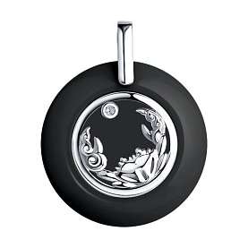 Подвеска Diamant - Серебро 925, Керамика, Фианит (арт. 94-130-01253-1)